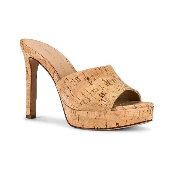 NIB Veronica Beard Women's Natural Cork Dali Platform Sandals Size 9M - Picture 1 of 12